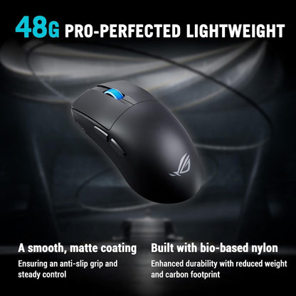 ASUS ROG Harpe II Ace Wireless Esports Gaming Mouse, 48g Lightweight, Symmetrical, AimPoint Pro 42K Optical Sensor, Optical Switches, 8K Polling, 5 Programmable Buttons, FPS Games (Black)