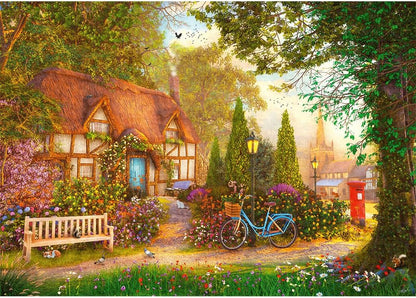 Trefl Thatched Cottage - 1000 Piece Jigsaw Puzzles for Adults & Children Aged 12+ - Tea Time Countryside Puzzle
