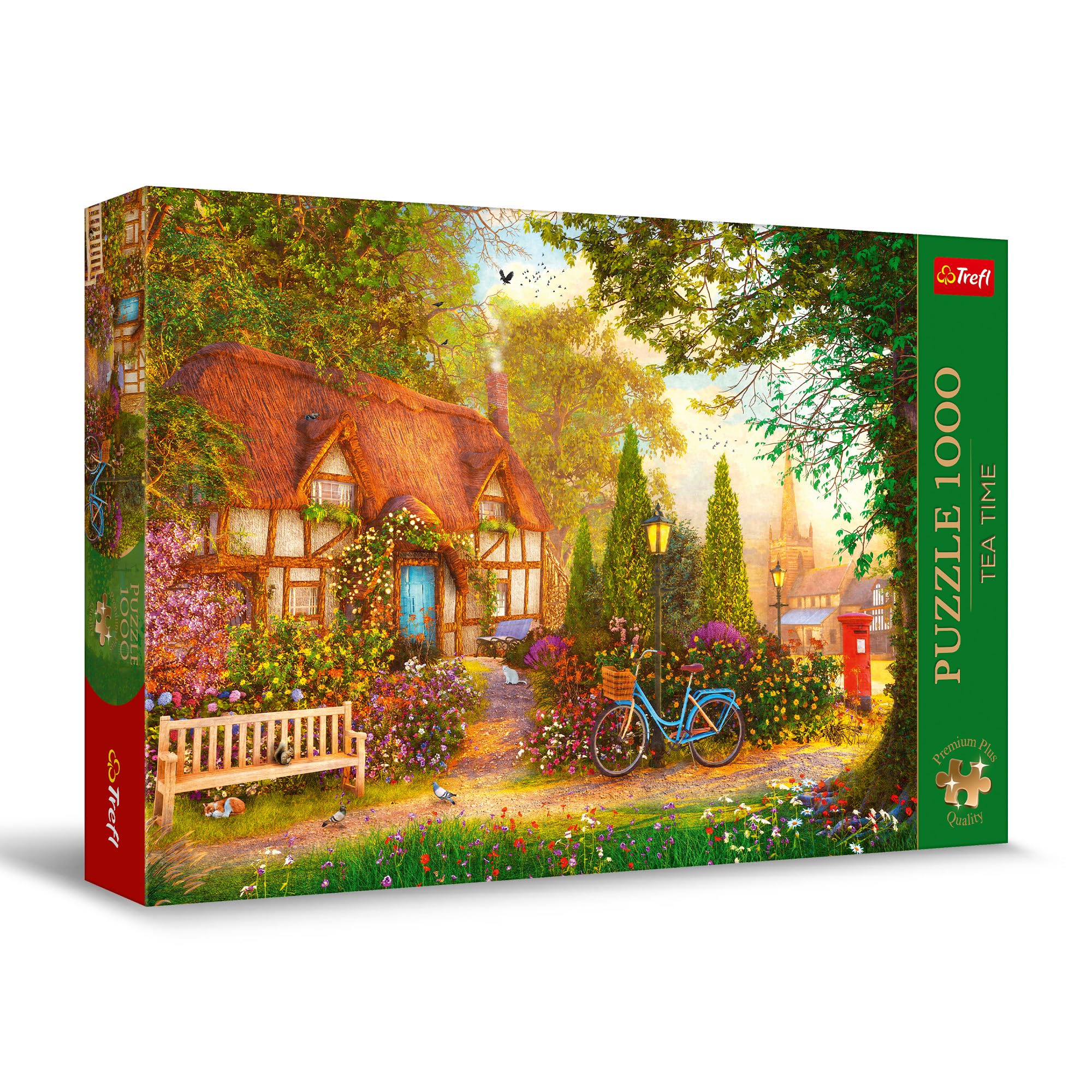 Trefl Thatched Cottage - 1000 Piece Jigsaw Puzzles for Adults & Children Aged 12+ - Tea Time Countryside Puzzle