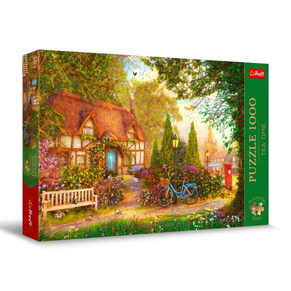 Trefl Thatched Cottage - 1000 Piece Jigsaw Puzzles for Adults & Children Aged 12+ - Tea Time Countryside Puzzle