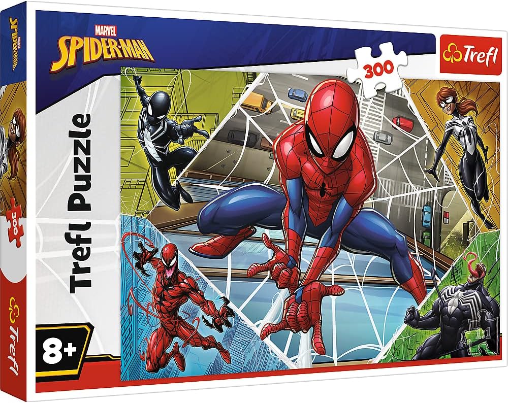Trefl Brilliant Spider-Man 300 Piece Jigsaw Puzzle for Kids – Action-Packed Marvel Puzzle with Spider-Man & Villains – 60cm x 40cm – Superhero Jigsaw Puzzles for Boys & Girls Age 8+