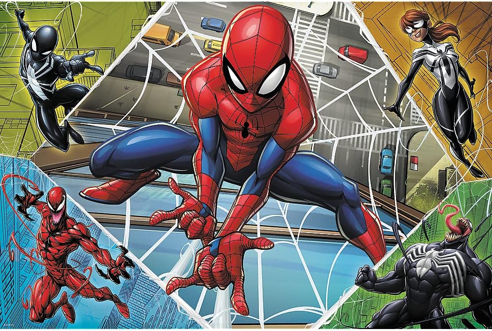 Trefl Brilliant Spider-Man 300 Piece Jigsaw Puzzle for Kids – Action-Packed Marvel Puzzle with Spider-Man & Villains – 60cm x 40cm – Superhero Jigsaw Puzzles for Boys & Girls Age 8+