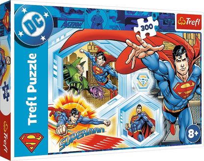 Trefl - Superman, Unbreakable Superman - Puzzle 300 Elements - Colorful Super Hero Puzzle, Creative Entertainment