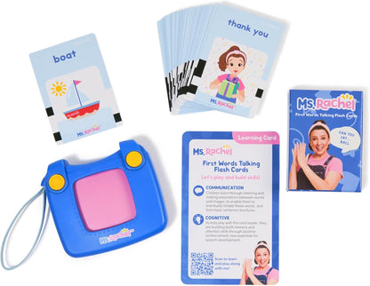 Ms. Rachel Official First Words Talking Flash Cards with Electronic Reader, 100 Words, Educational Toys & Toddler Toys for Girls & Boys Ages 1-2+