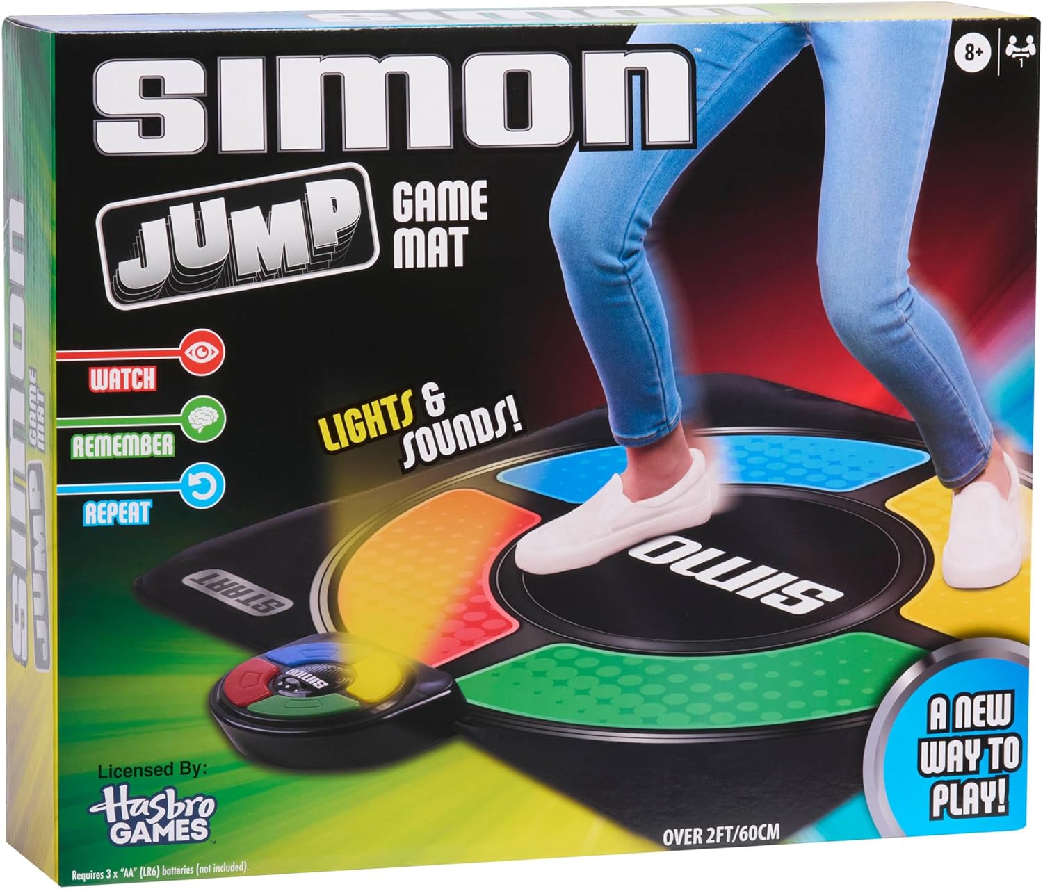 Just Play Hasbro Simon Jump, Sprungspielmatte mit Sound- und Lichteffekten, elektronische Gedächtnisspiele für Kinder, Spielzeug ab 8 Jahre