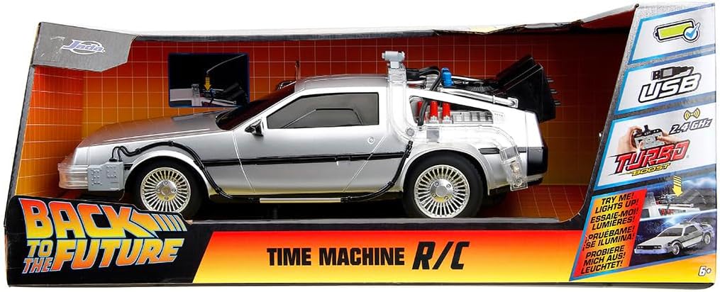 Jada Back to The Future Time Machine Remote Controlled Vehicle 1:16 Scale, Unisex Adult Silver