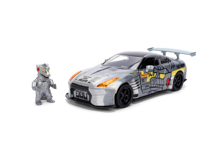 Jada GODZILLA MECHAGODZILLA 2009 NISSAN GT-R W/FIG 1:24 scale model vehicle to collect, play and display, suitable for gift, party favors, Christmas and birthdays