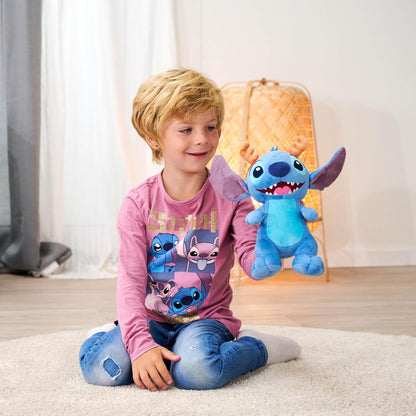 Disney Stitch with Antlers Christmas Plush 25cm tall cuddly character for snuggles or play