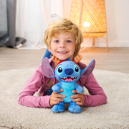 Disney Stitch with Antlers Christmas Plush 25cm tall cuddly character for snuggles or play