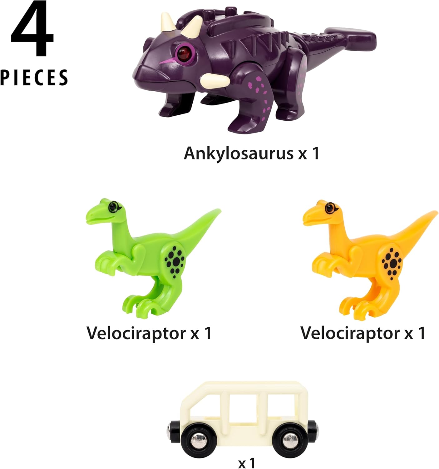 BRIO World 36082 Dinosaurier Ankylosaurus | Zug & Dinosaurier-Spielset für Kinder ab 3 Jahren