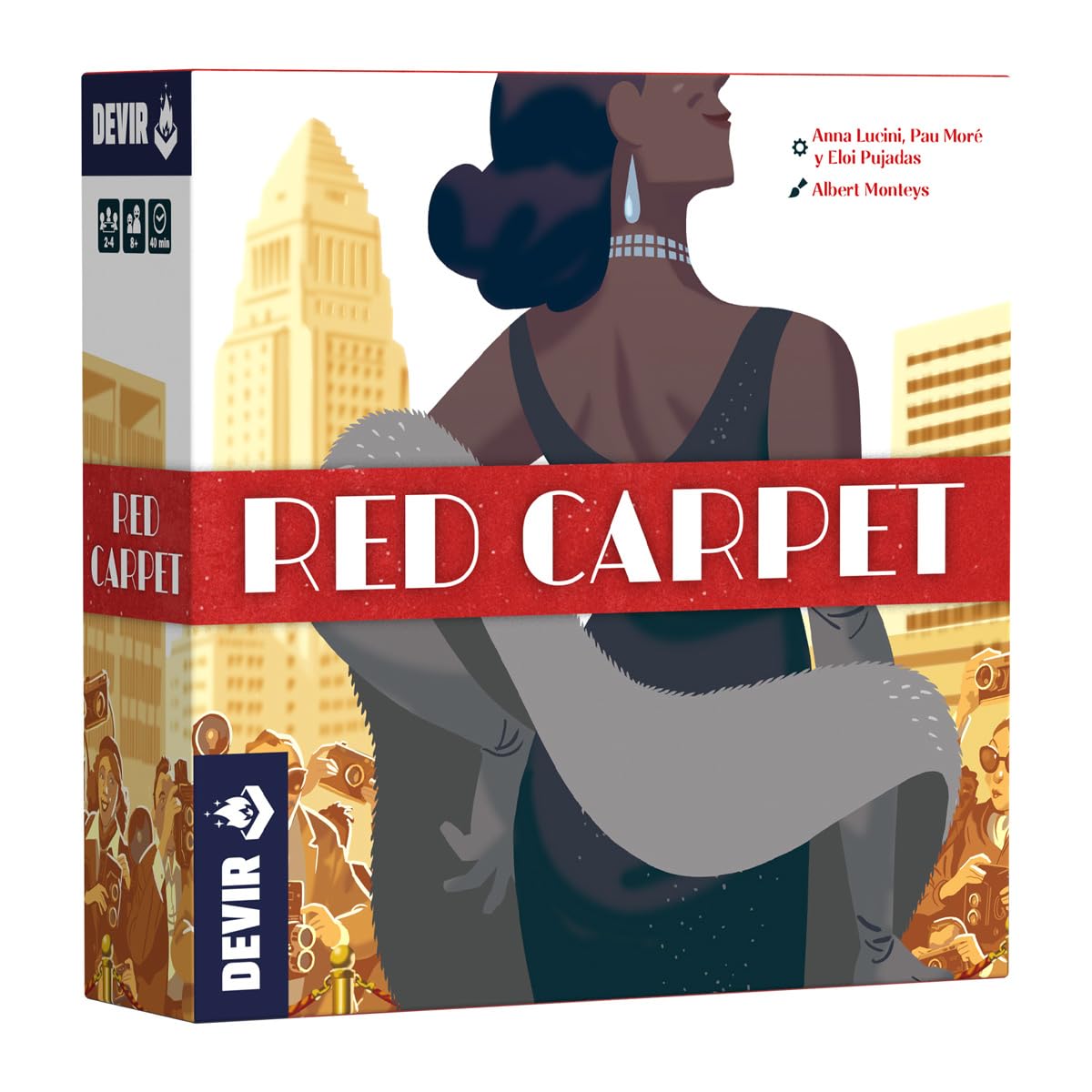 Devir - Red Carpet, Photography and Celebrity Board Game, Strategy & Fun for 2-4 Players, Capture Portraits and Live the Hollywood Red Carpet, Interactive Game (BGRCML