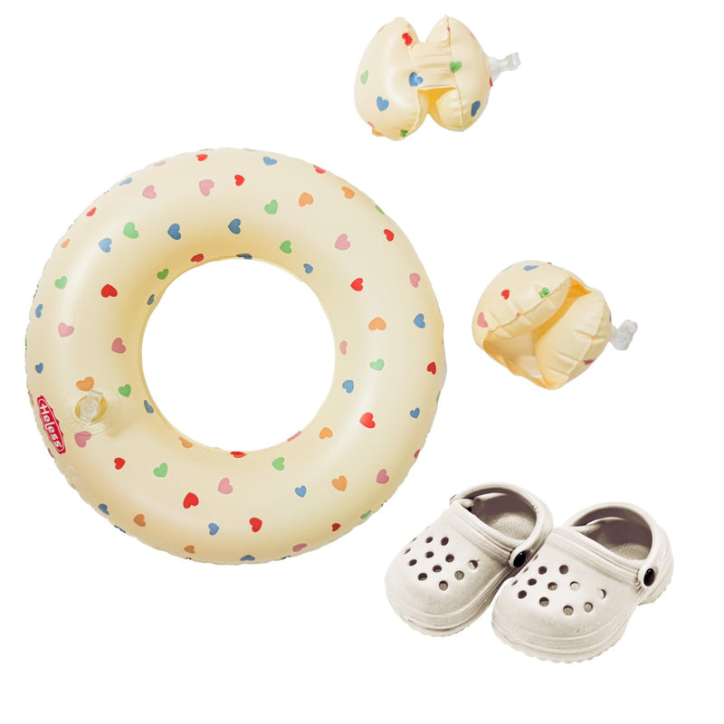 Heless - Poppen zwemset Hartjesconfetti 35-45 cm