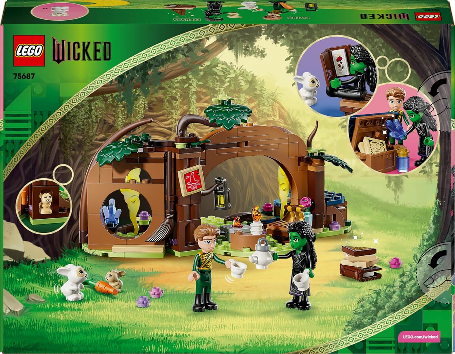 LEGO Wicked Elphaba's Retreat - Forest Building Toy with 2 Mini Dolls & 2 Animal Figures plus Accessories - Gift for 7+ Year Old Girls & Movie Fans - 75687
