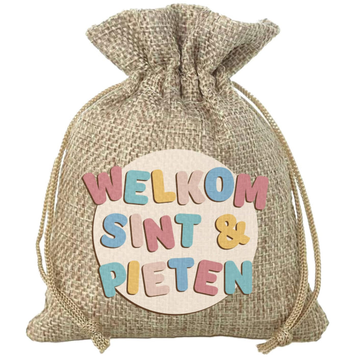 Uitdeelzakje Jute Welkom Sint & Pieten