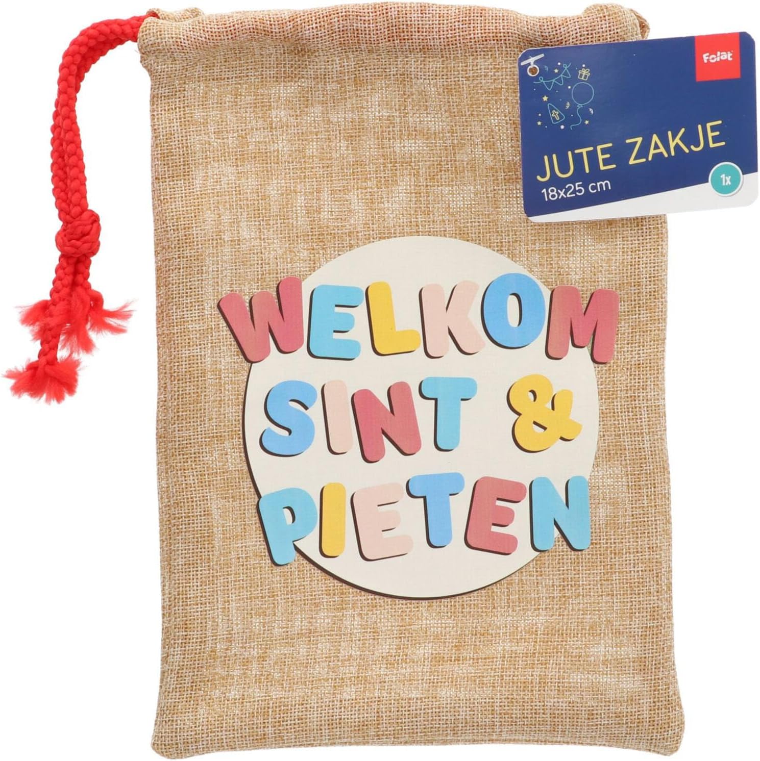 Uitdeelzakje Jute Welkom Sint & Pieten