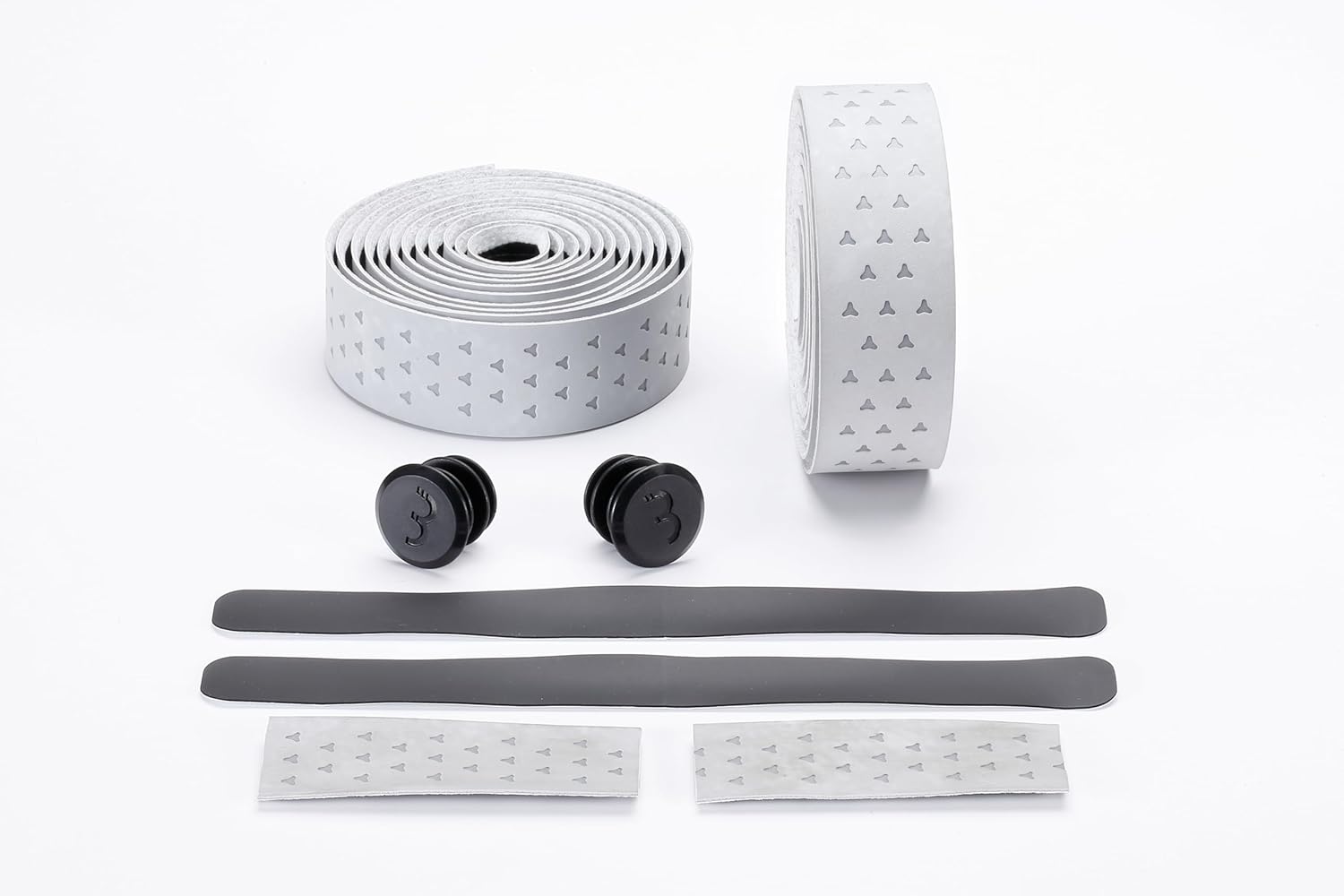 BBB Cycling RoyalRibbon Gel Lenkerband Rennrad | Stoßdämpfendes Griffband | Enthält Abschlussband und Lenkerstopfen | Grau | BHT-18