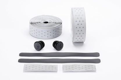 BBB Cycling RoyalRibbon Gel Lenkerband Rennrad | Stoßdämpfendes Griffband | Enthält Abschlussband und Lenkerstopfen | Grau | BHT-18