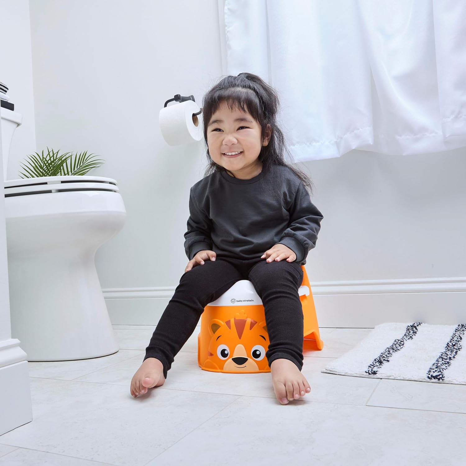 Baby Einstein, Pot Bébé Toilette Tinkle and Reveal Tiger, unisexe, Toilette enfant, avec protection contre les éclaboussures & récompense de changement de couleur, à partir de 18 mois
