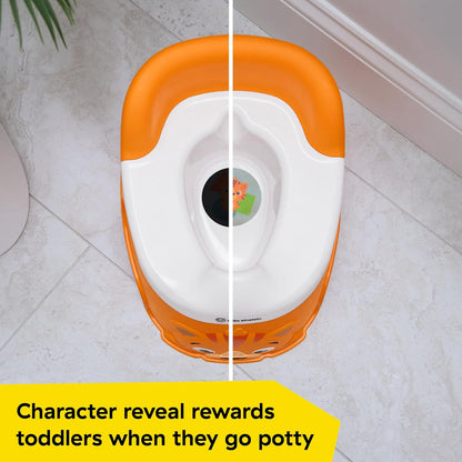 Baby Einstein, Pot Bébé Toilette Tinkle and Reveal Tiger, unisexe, Toilette enfant, avec protection contre les éclaboussures & récompense de changement de couleur, à partir de 18 mois