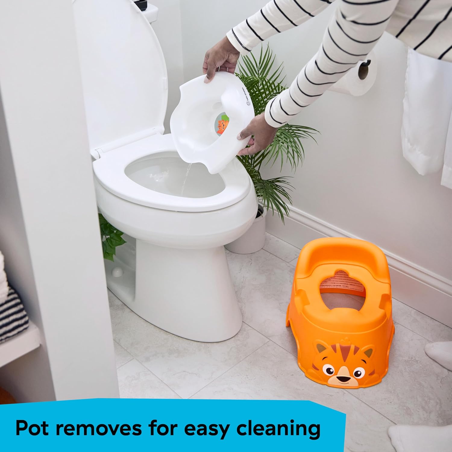 Baby Einstein, Pot Bébé Toilette Tinkle and Reveal Tiger, unisexe, Toilette enfant, avec protection contre les éclaboussures & récompense de changement de couleur, à partir de 18 mois