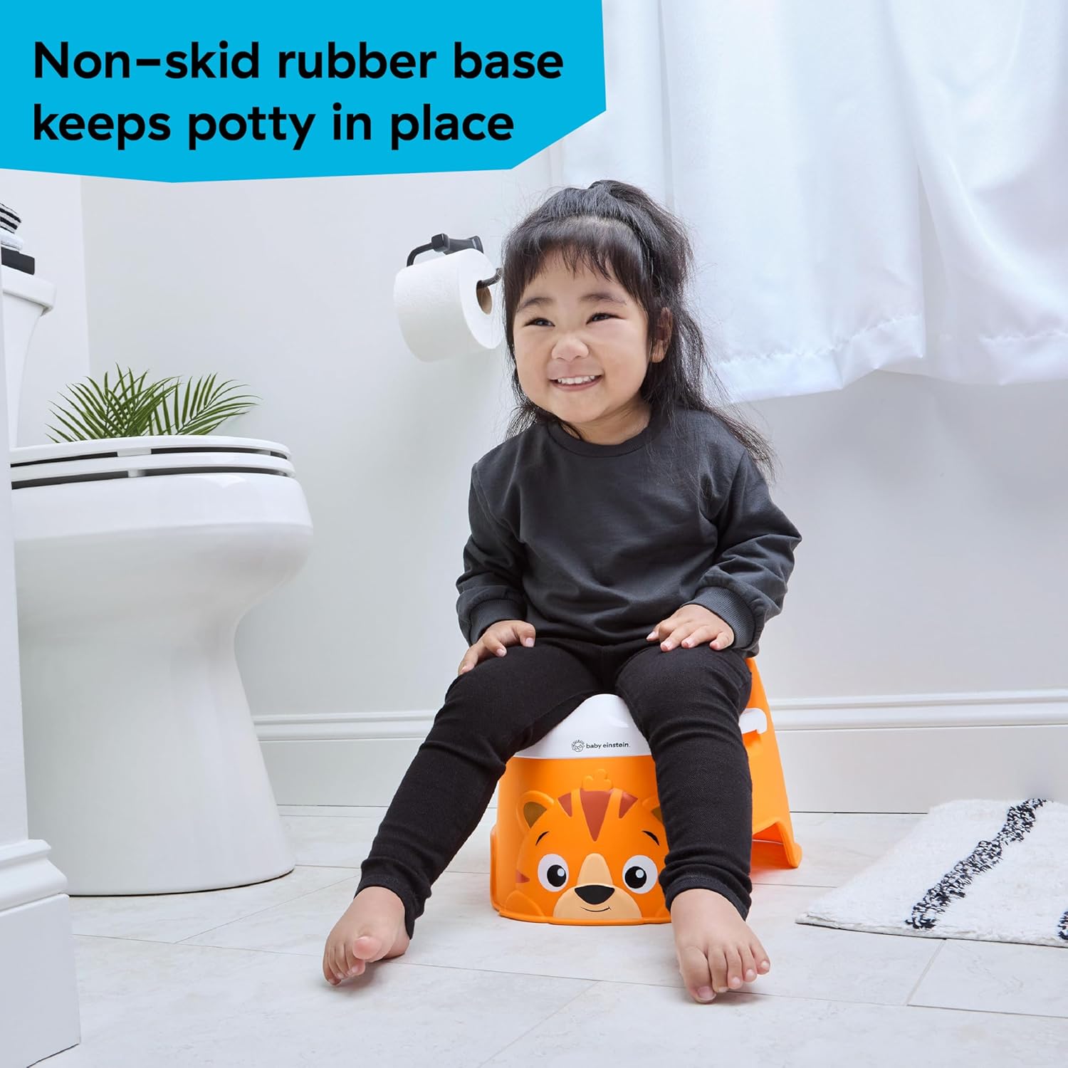 Baby Einstein, Pot Bébé Toilette Tinkle and Reveal Tiger, unisexe, Toilette enfant, avec protection contre les éclaboussures & récompense de changement de couleur, à partir de 18 mois