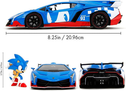 Jada SONIC LAMBORGHINI VENENO W/FIGURE 1:24