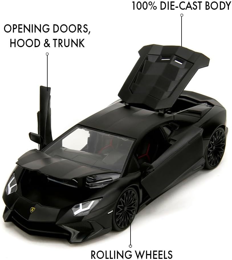 Fast & Furious JADA Toys SHAW'S LAMBORGHINI AVENTADOR 1:24 Die-Cast Modellauto, Spielzeug für Kinder und Erwachsene, Sammel- und Spielfahrzeug