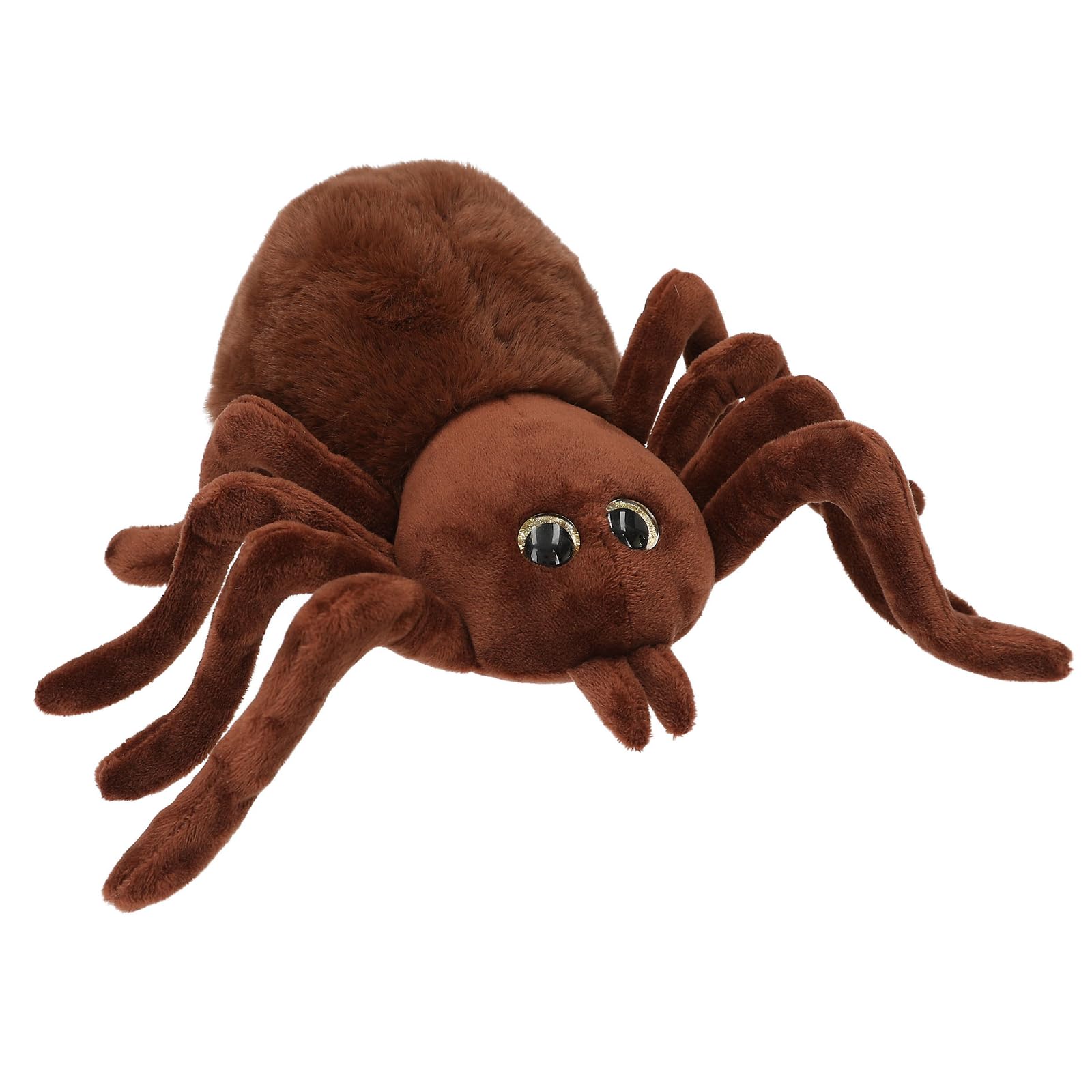 Depesche 13903 Adventure World - Knuffelspin in lichtbruin, met glitterogen, ca. 20 cm hoge knuffel