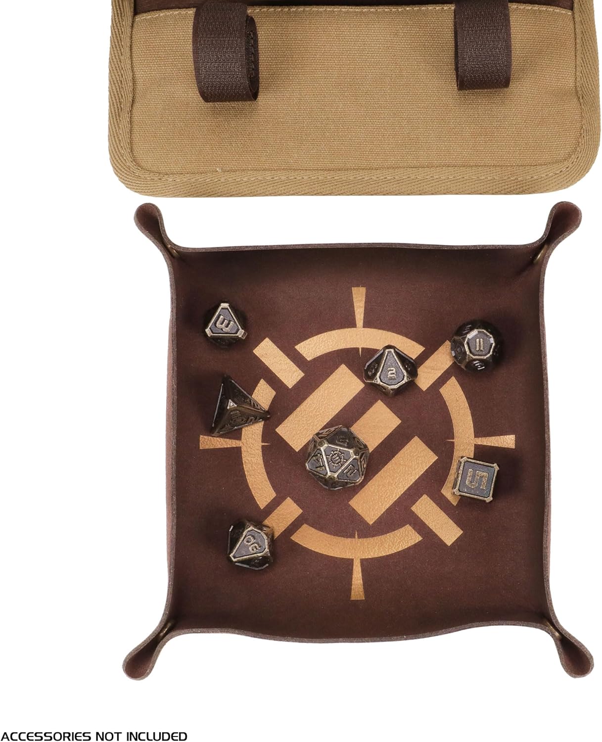 ENHANCE Étui à dés Venture Canvas - Étui de Transport avec Plateau à dés Amovible et 3 Pochettes Zippées Amovibles - Idéal pour DND, MTG et Autres Jeux de Société