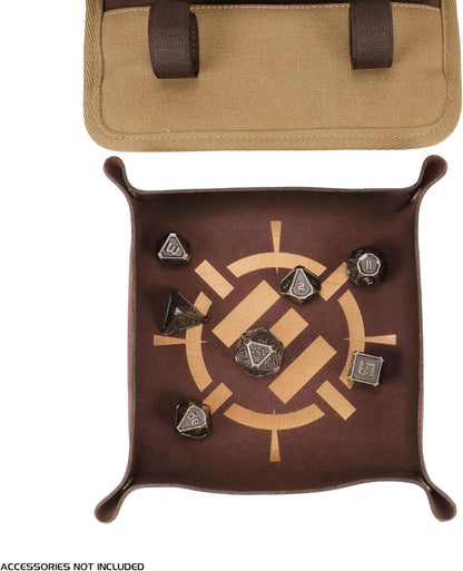 ENHANCE Étui à dés Venture Canvas - Étui de Transport avec Plateau à dés Amovible et 3 Pochettes Zippées Amovibles - Idéal pour DND, MTG et Autres Jeux de Société