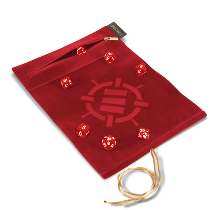 ENHANCE Roll on a Scroll Dice Rolling Mat & 7pc Acrylic Dice Set - Velvet Dice Case with Color-Coordinated 7pc Acrylic Dice, Dice Holder and Tray Compatible with DND and Other Tabletop Games