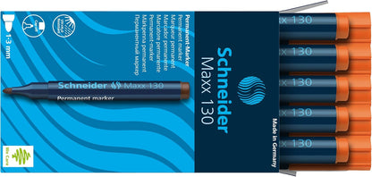 Schneider Maxx 130 Permanent Marker Pen 1 mm and 3 mm Cap-Off-Ink Refillable Pack of 10