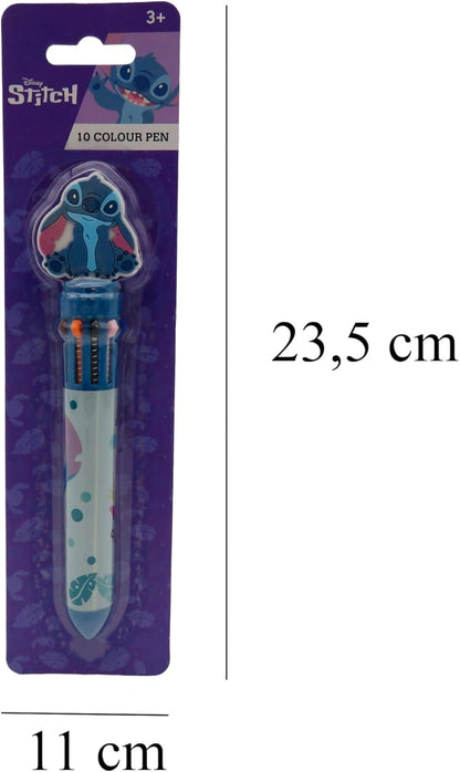 CyP Brands Stitch, Ballpoint Pen 10 Colours, Writing, School Supplies, Multicoloured, Official Product