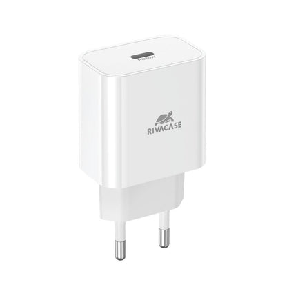 RIVACASE PS4101 W00 - Caricatore da 20 W Power Delivery 3.0, ricarica rapida tramite USB-C, compatibile con iPhone 15 e più vecchi, iPad, Samsung, LG, Huawei, Xiaomi, Android, alimentatore solido