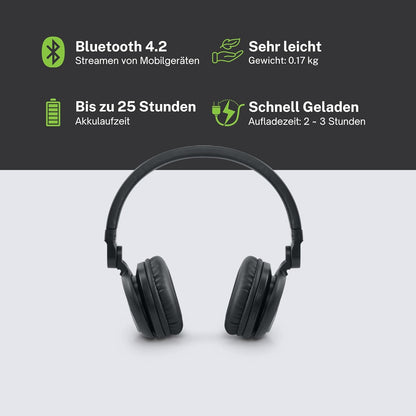 Muse M-05 276 BTB Bluetooth Wireless Stereo Cuffie Over-Ear, funzione Hands Free, include cavo USB e AUX in