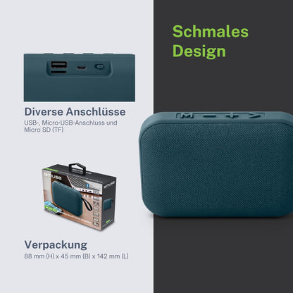 Muse: Compact Portable Bluetooth Speaker With Fabric Cover  Black