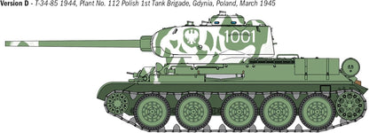 Italeri 6758 T34/85 Zavod 112, scale 1:35, plastic Model Kit/Model Plastic to assemble