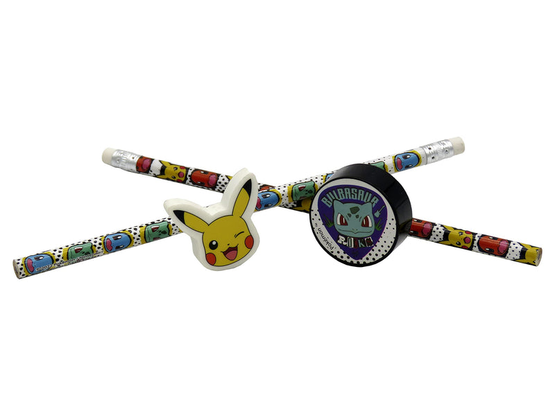 POKÉMON: Ensemble de Papeterie Pokémon, matériel Scolaire, écriture, Cadeau, Crayon, Gomme, Taille-Crayon, Multicolore, Produit Officiel (CyP Brands