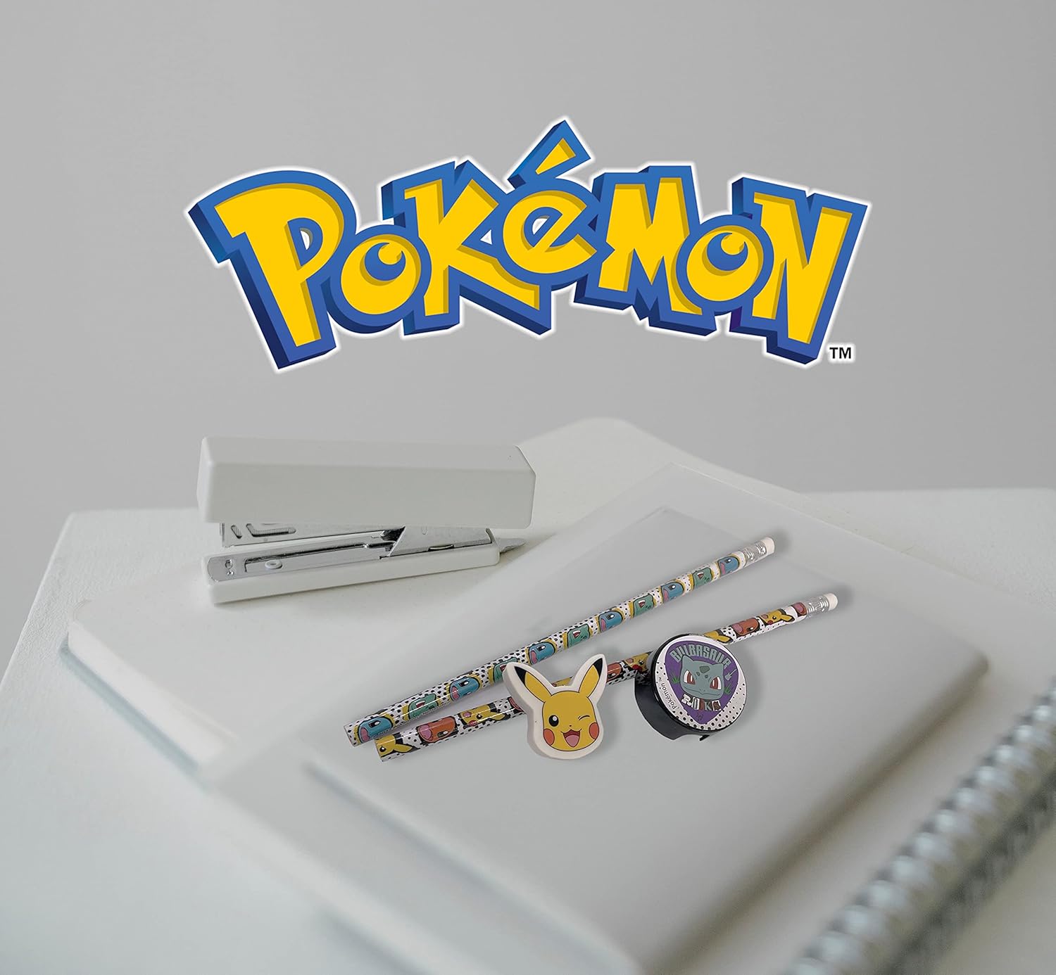 POKÉMON: Ensemble de Papeterie Pokémon, matériel Scolaire, écriture, Cadeau, Crayon, Gomme, Taille-Crayon, Multicolore, Produit Officiel (CyP Brands
