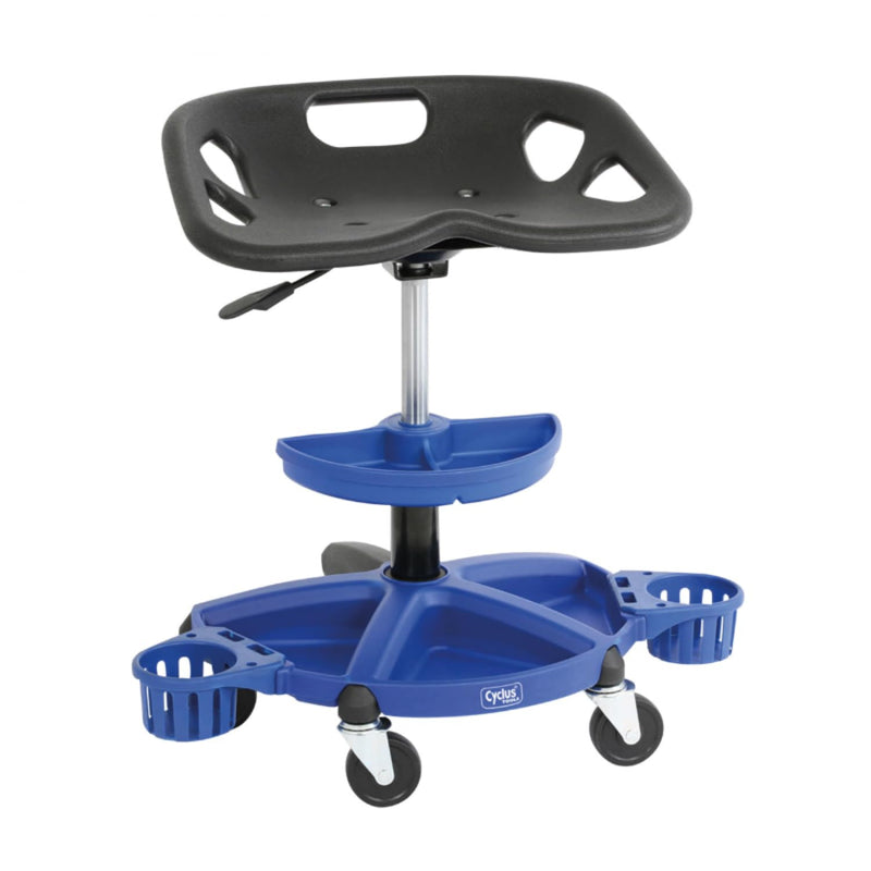 SIEGE-TABOURET D'ATELIER CREEPER 2.0 CYCLUS AVEC PLATEAU OUTIL ET PORTE CONTENEUR (VENDU A L'UNITE) -MADE IN CEE