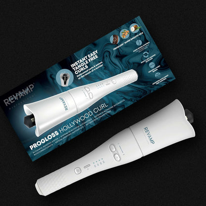 Revamp Progloss Hollywood Curl Automatic Rotating Hair Curler - White Cl-1850