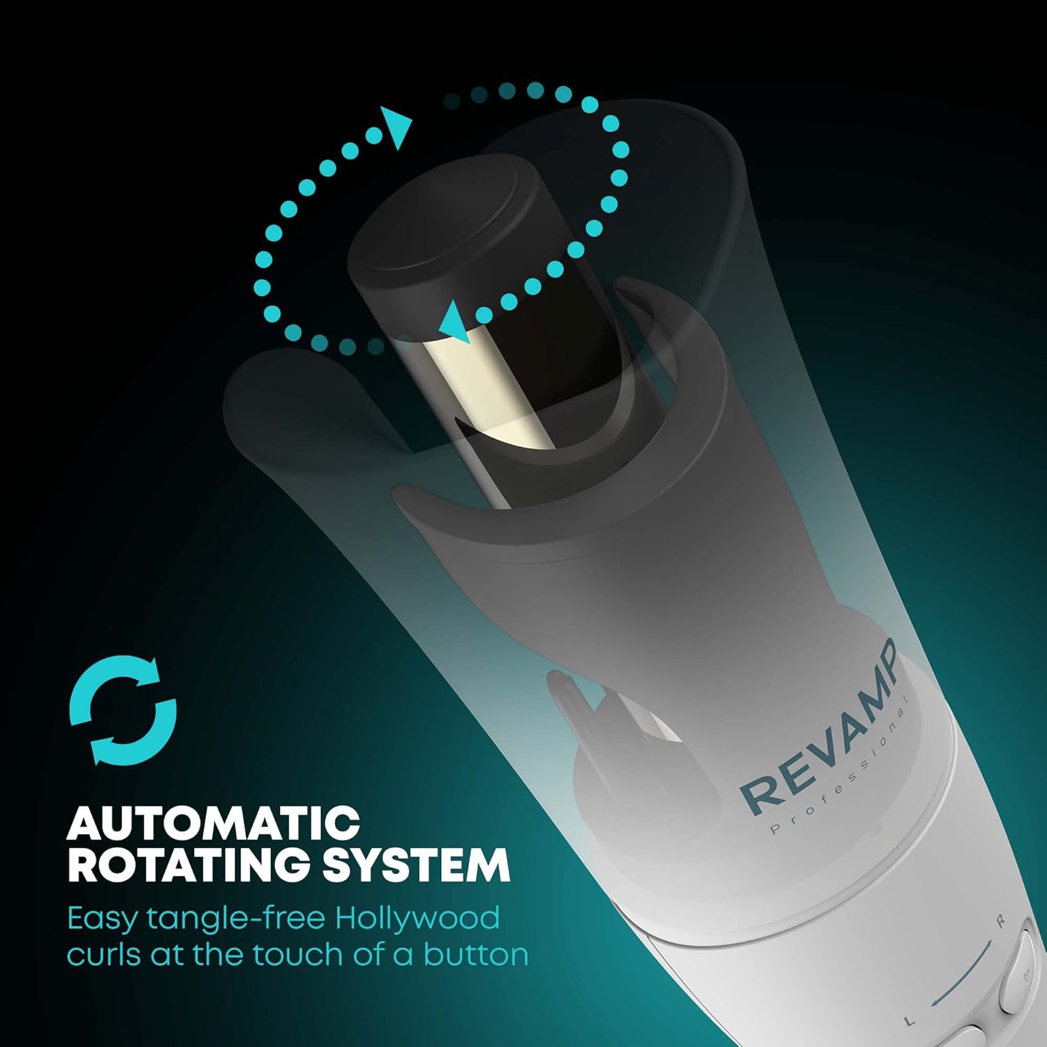Revamp Progloss Hollywood Curl Automatic Rotating Hair Curler - White Cl-1850