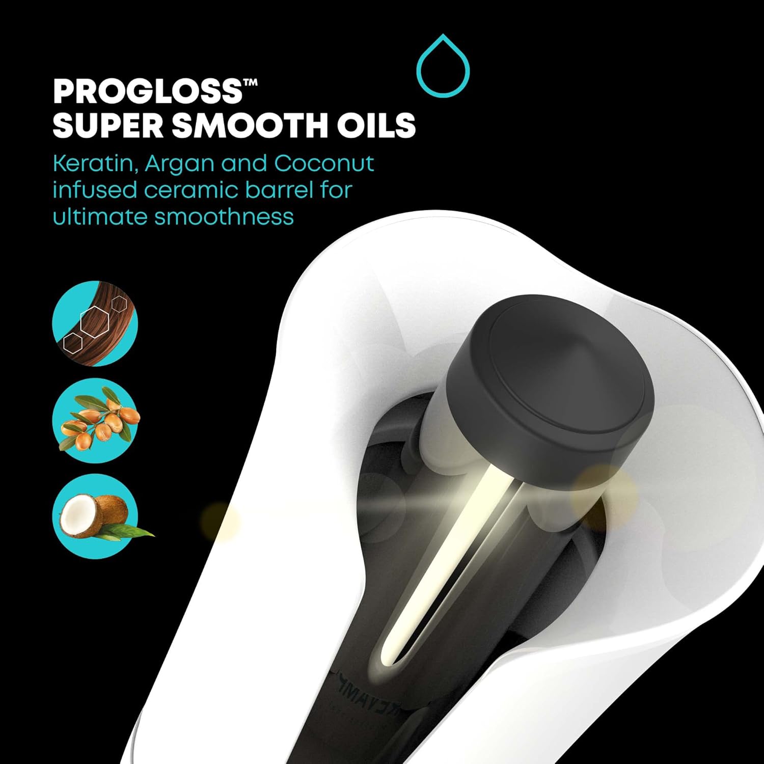 Revamp Progloss Hollywood Curl Automatic Rotating Hair Curler - White Cl-1850