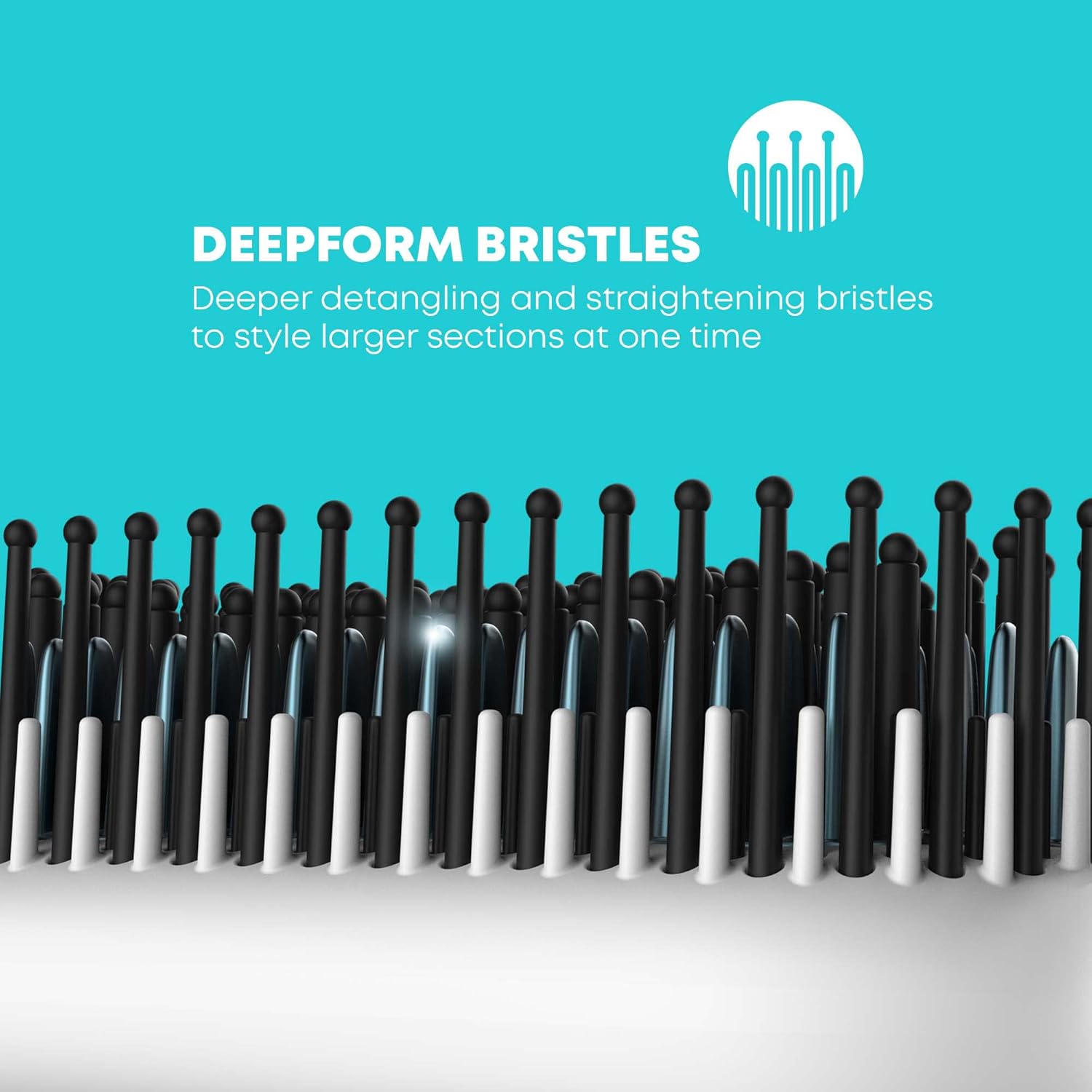 Revamp Progloss Deepform Ceramic Straightening Brush - White Br-1850