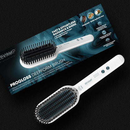 Revamp Progloss Deepform Ceramic Straightening Brush - White Br-1850