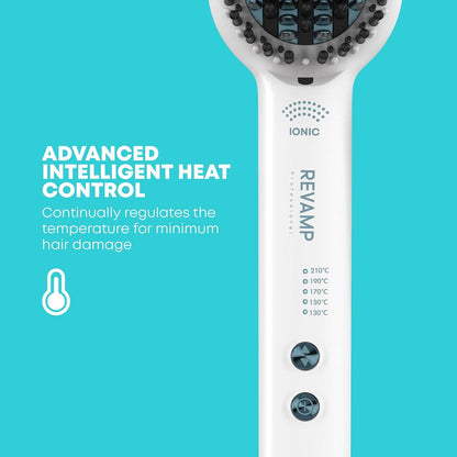 Revamp Progloss Deepform Ceramic Straightening Brush - White Br-1850