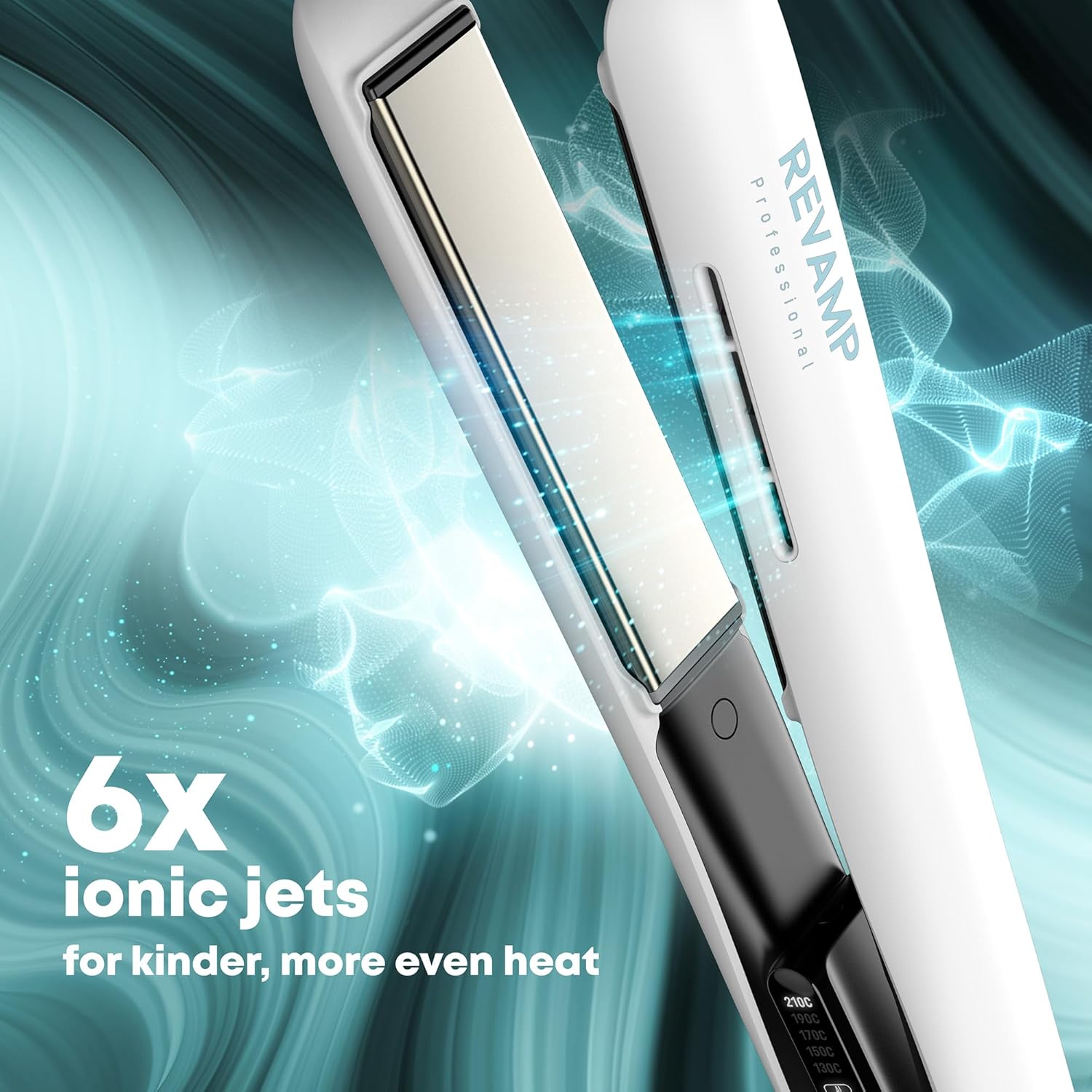 Revamp Progloss Ion Shine Ceramic Hair Straightener - White St-1850