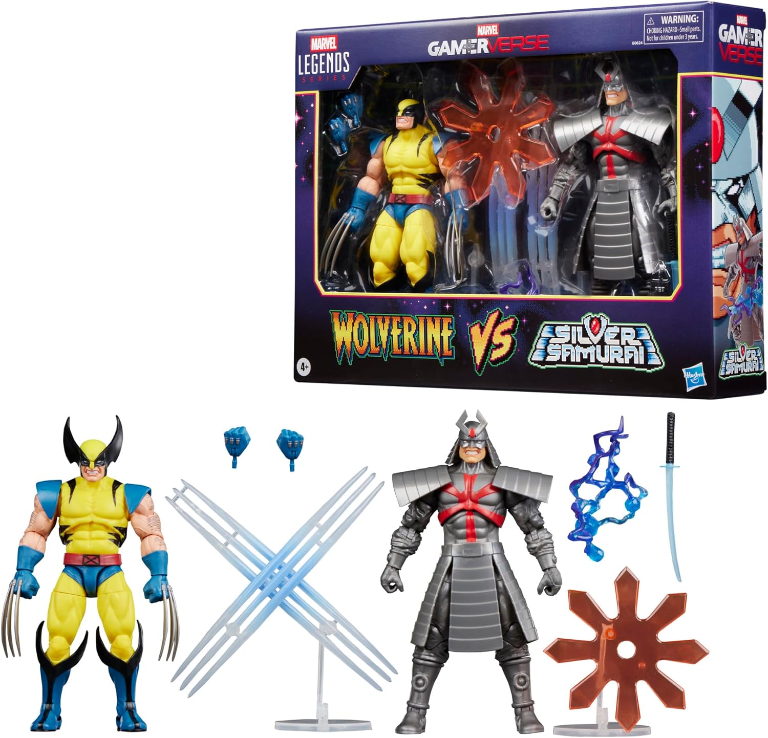 Marvel Legends Series Gamerverse Wolverine vs Marvel's Silver Samurai Action Figure Collectibles