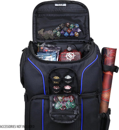 USA Gear MTG-Rucksack, Kompatibel mit Magic the Gathering, MTG-Deck und mehr - TCG-Rucksack Tasche mit Schultergurten, anpassbaren Trennwänden, TCG-Spielmattenhalter, Ordnerfach (Blau