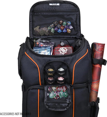 USA Gear MTG-Rucksack, Kompatibel mit Magic the Gathering, MTG-Deck und mehr - TCG-Rucksack Tasche mit Schultergurten, anpassbaren Trennwänden, TCG-Spielmattenhalter, Ordnerfach (Orange